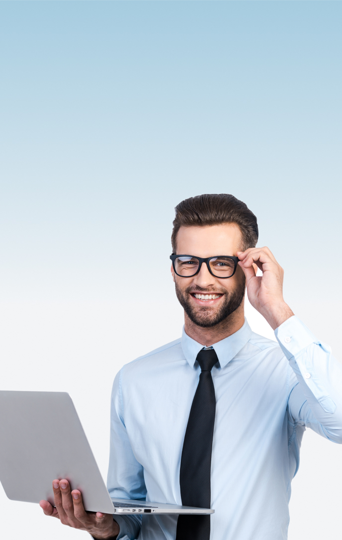 Businessman with laptop